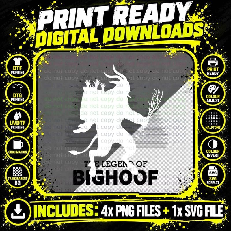 Krampus Bigfoot Christmas Winter Sasquatch Crewneck Png SVG Digital Bundle