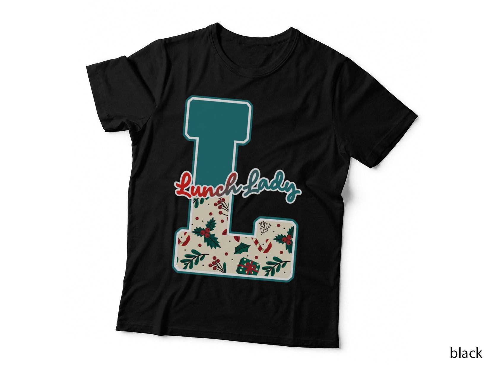 Lunch Lady Christmas Edit Trick or Teach Hallothanksmas Gift T-Shirt