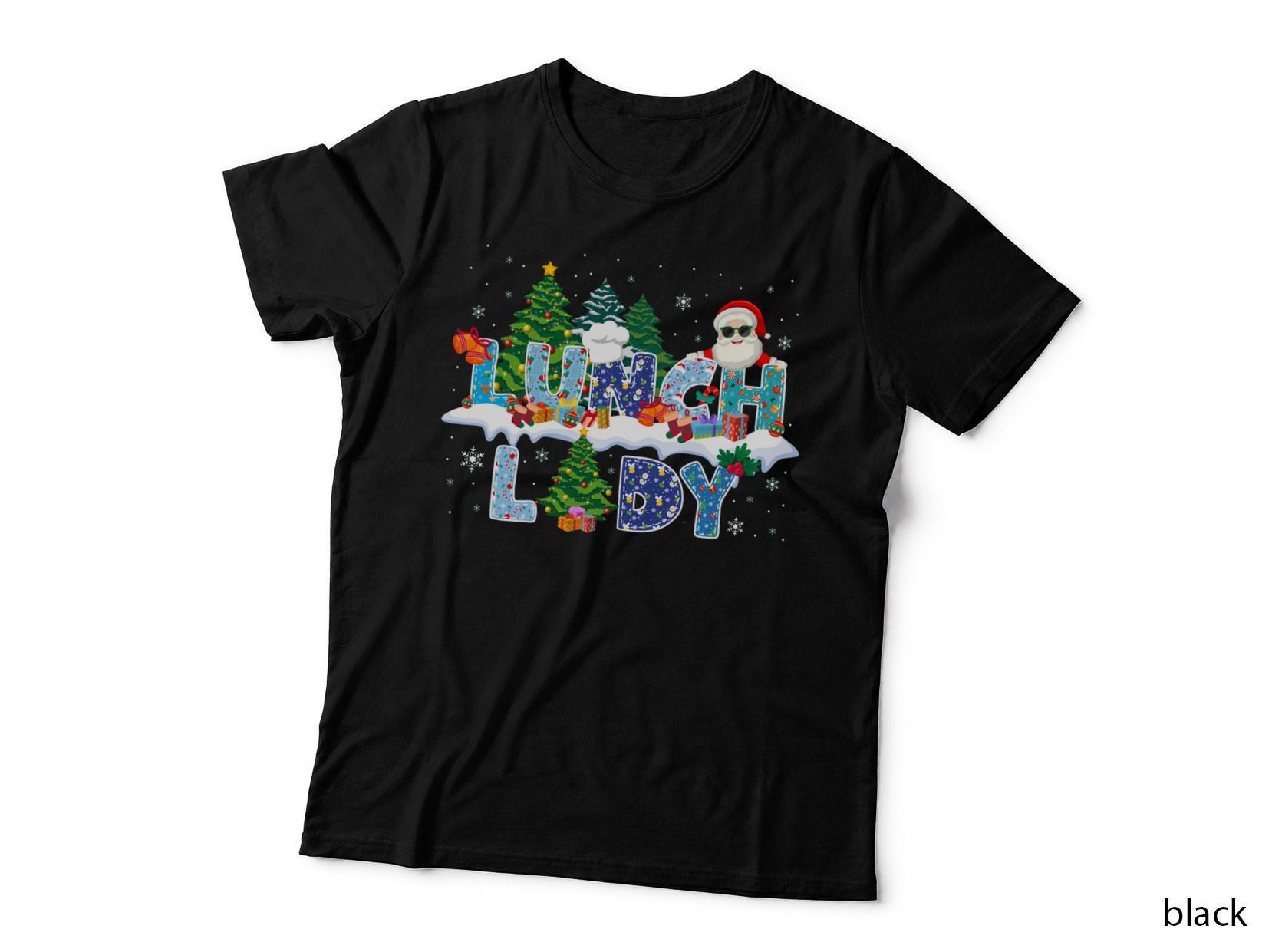 Lunch Lady Christmas Santa Matching Xmas Lunch Lady T-Shirt
