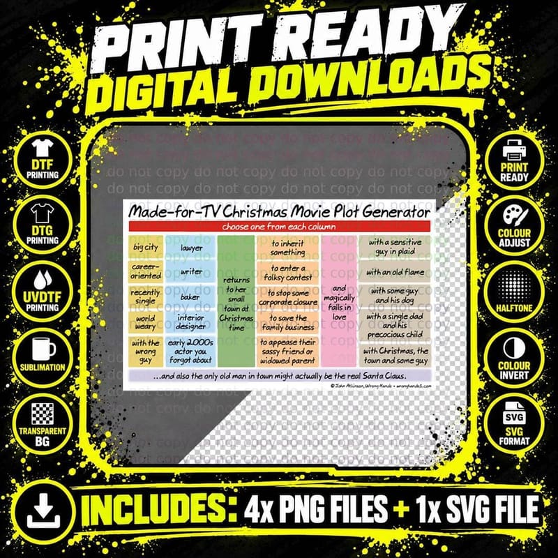 Made-For-TV Christmas Movie Plot Generator Crewneck Png SVG Digital Bundle