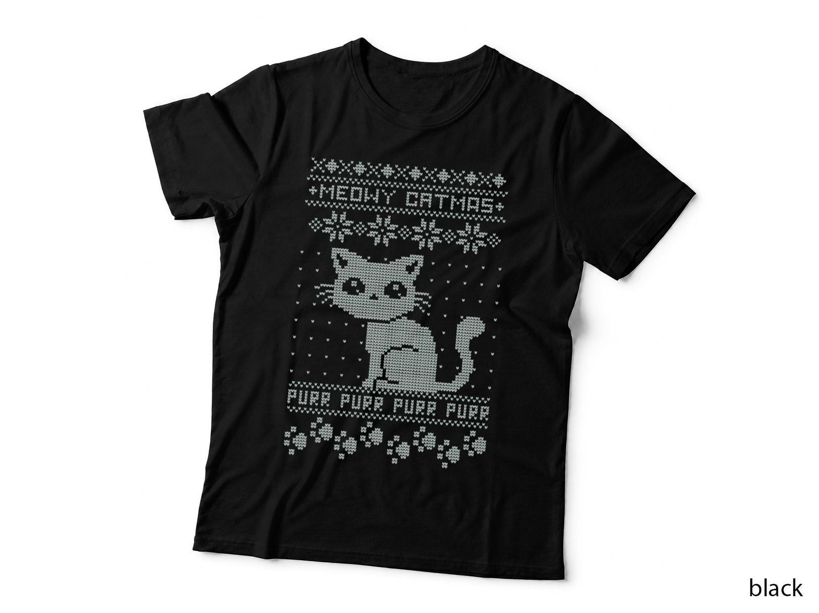 Meowy Catmas Ugly Christmas Sweater Crewneck Sweatshirt T-Shirt