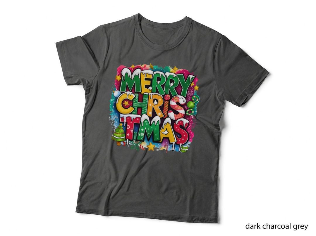 Merry Christmas Colorful Festive Holiday Lights Family T-Shirt