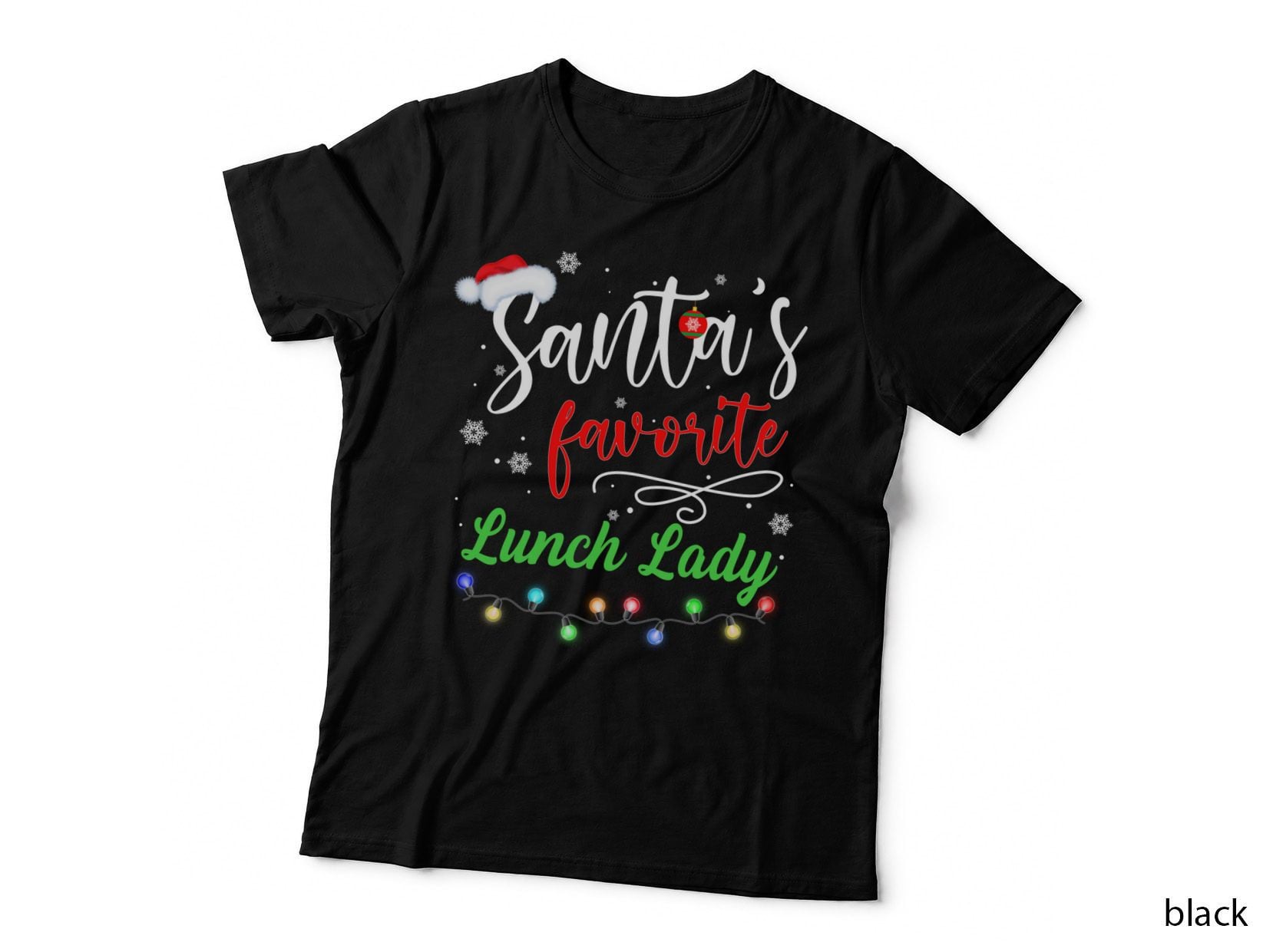 Merry Christmas Santa Squad Santa's Favorite Lunch Lady Gift T-Shirt