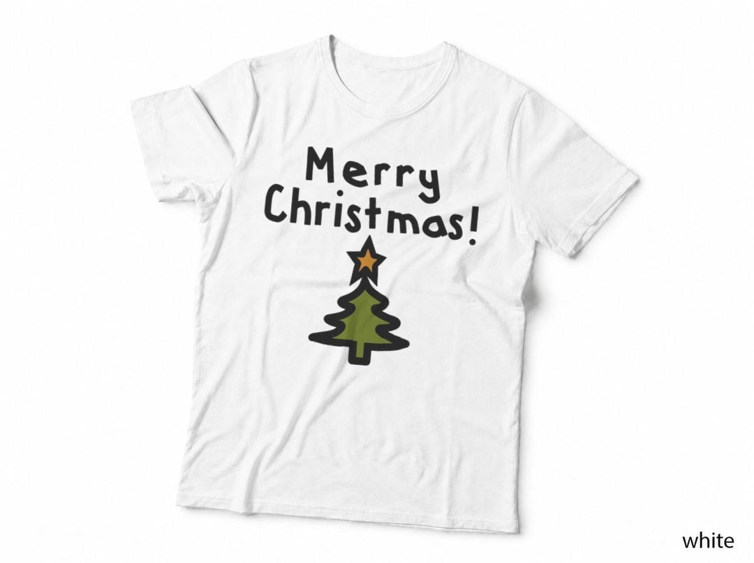 Merry Christmas Tree Crewneck Sweatshirt, Festive Wear T-Shirt