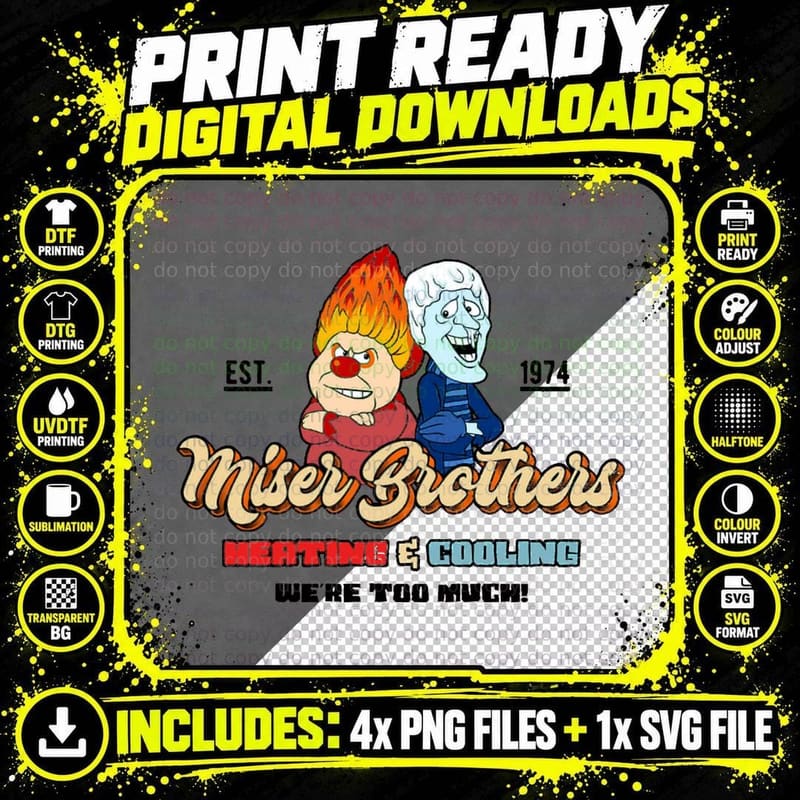 Miser Brothers Heating & Cooling Crewneck Sweatshirt Png SVG Digital Bundle