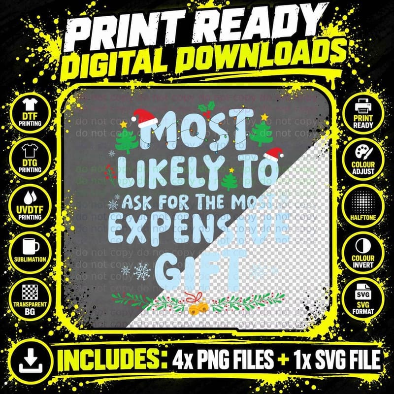 Most Likely to Ask for the Most Expensive Present Png SVG Digital Bundle