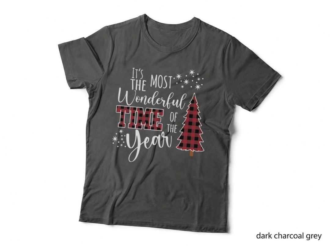Most Wonderful Time of the Year Buffalo Plaid Christmas Tree Pullover Hoodie