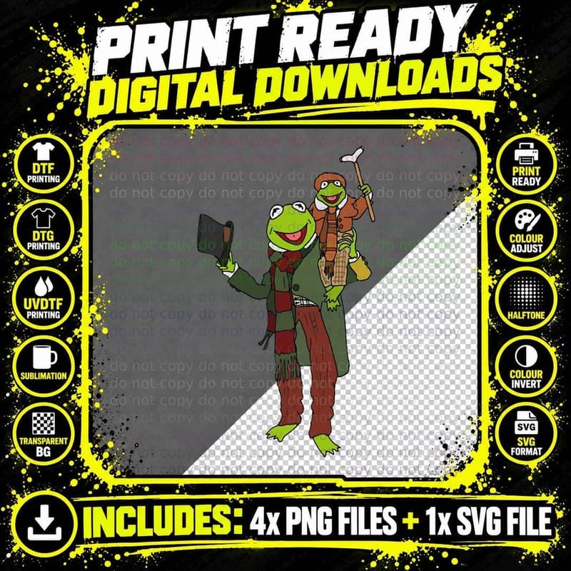 Muppet Christmas Carol - Bob and Tiny Tim Crewneck Png SVG Digital Bundle