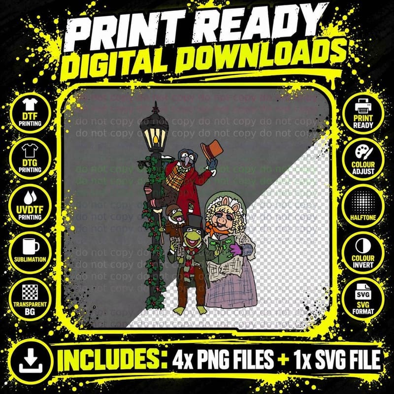 Muppet Christmas Carol - Group Picture T-Shirt Png SVG Digital Bundle