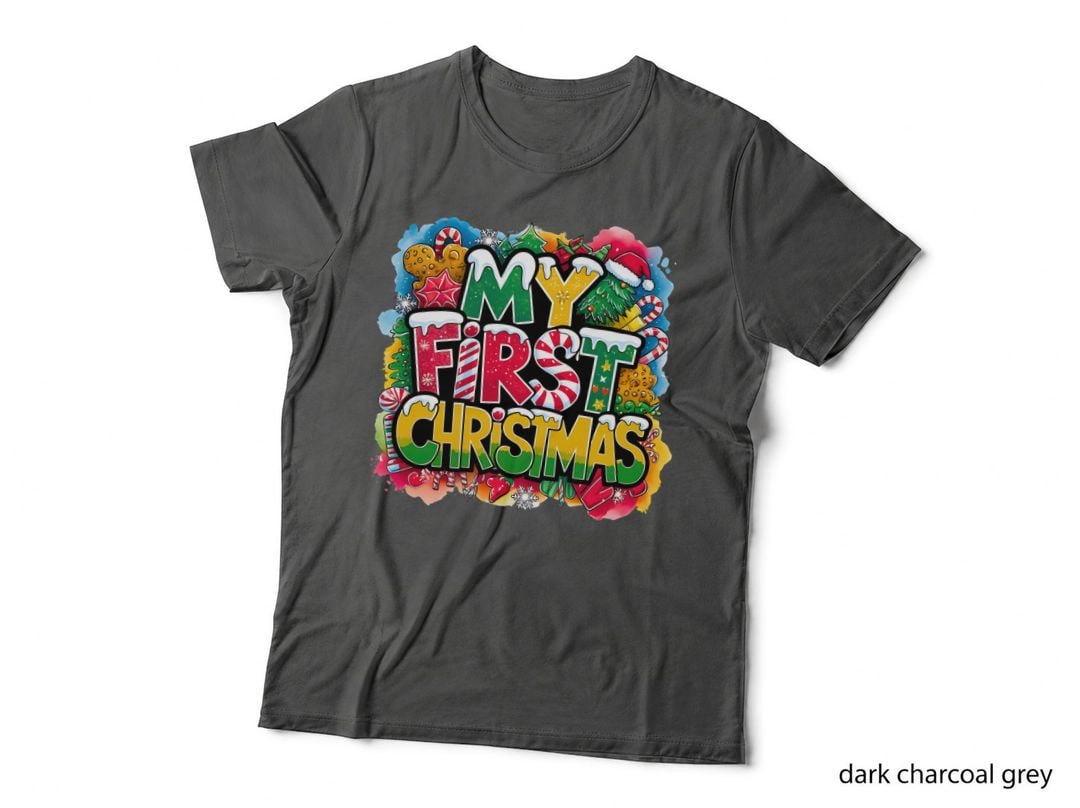 My First Christmas Fun Colorful Graffiti Style Art Holiday Baby T-Shirt