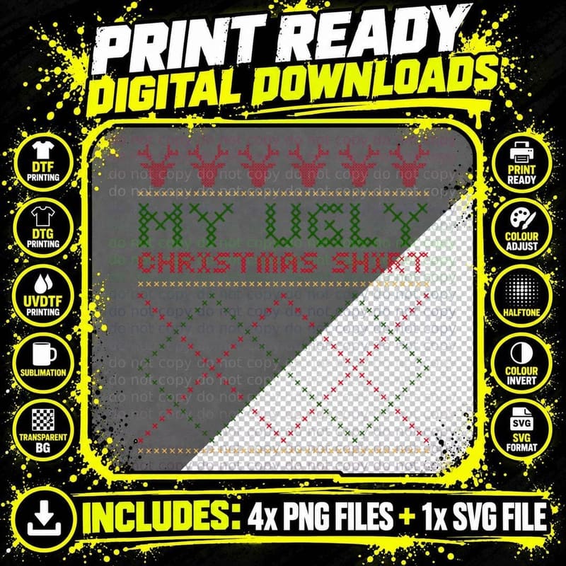 My Ugly Christmas Shirt T-Shirt Png SVG Digital Bundle