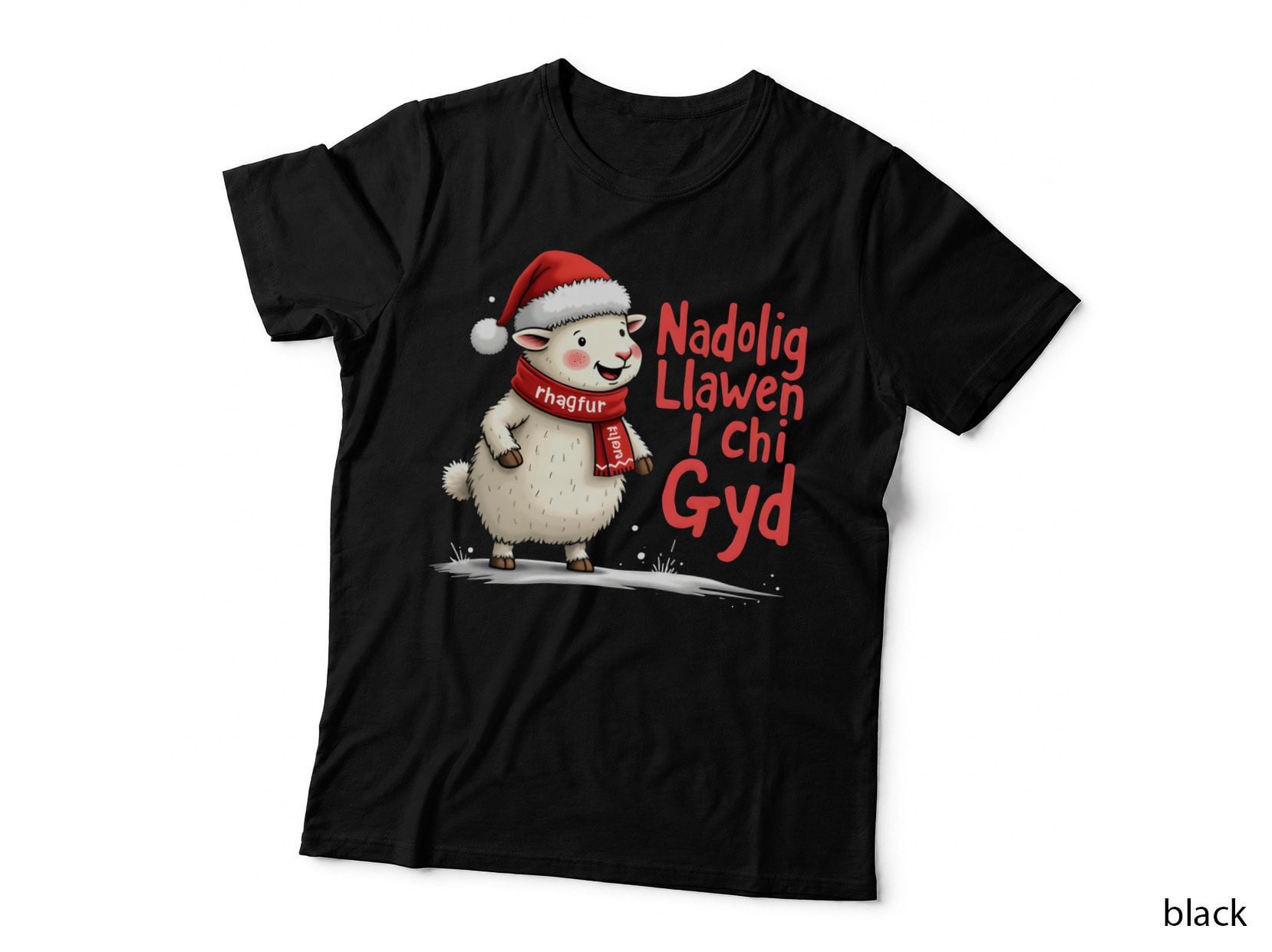 Nadolig Llawen I Chi Gyd Welsh Christmas Sheep Funny Holiday Wales T-Shirt
