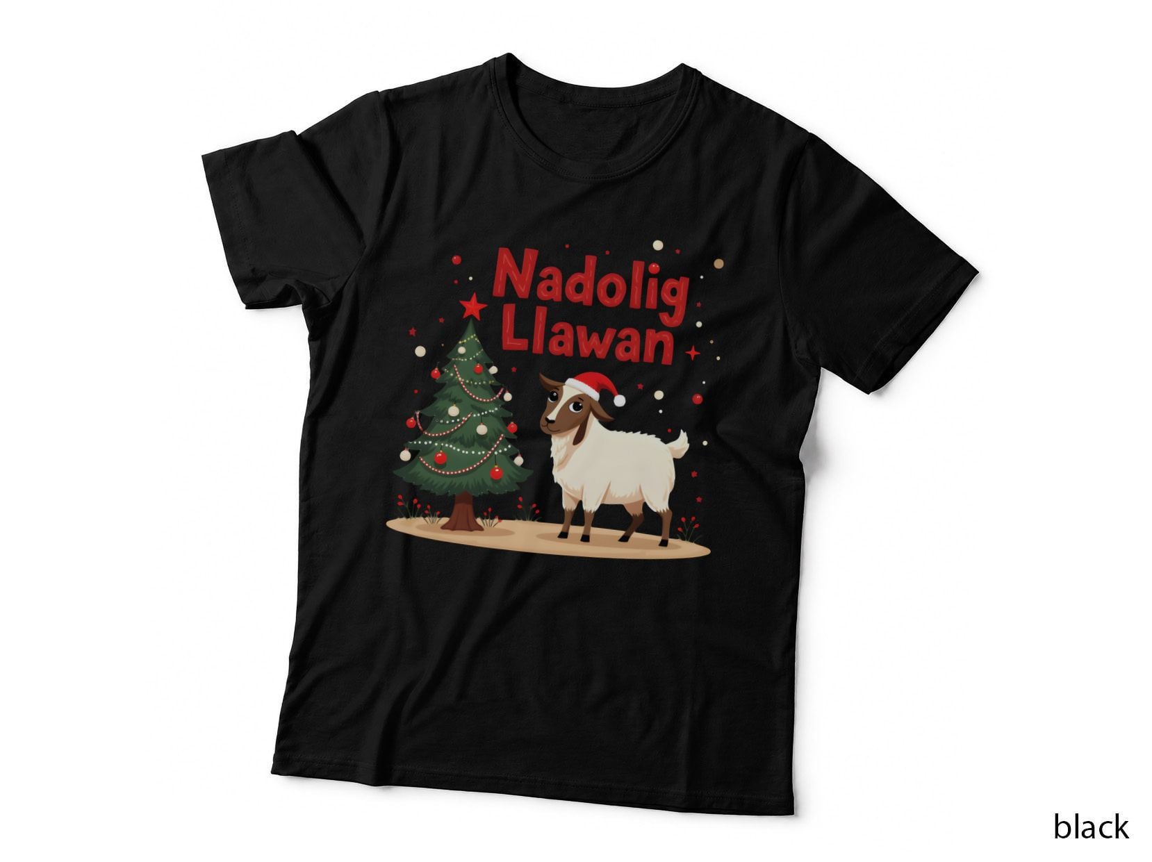 Nadolig Llawen Welsh Christmas Sheep Tree Holiday Cute Festive Gift T-Shirt