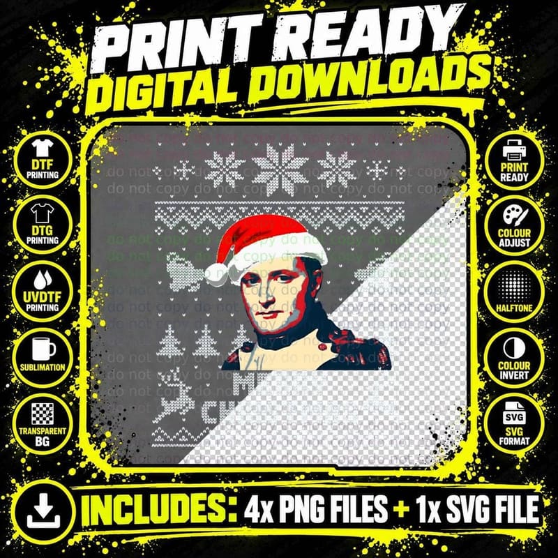 Napoleon Merry Christmas T-Shirt Png SVG Digital Bundle