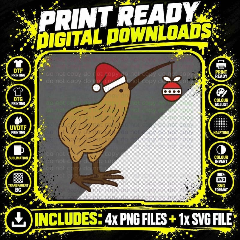 New Zealand Christmas Kiwi Crewneck Sweatshirt Png SVG Digital Bundle