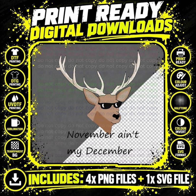 November Ain't My December Crewneck Sweatshirt T-Shirt Png SVG Digital Bundle
