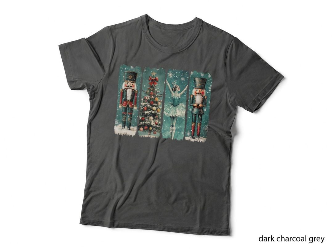 Nutcracker and Sugar Plum Fairy Christmas Collage Vintage Holiday T-Shirt