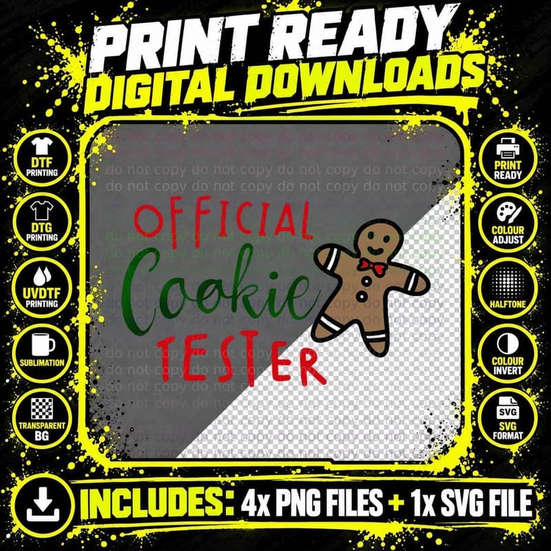 Official Cookie Tester Crewneck Sweatshirt T-Shirt Png SVG Digital Bundle