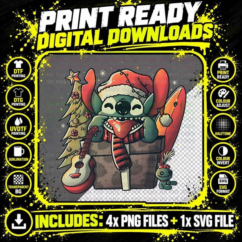 Ohana Gift Cute Funny Christmas Experiment - Light Png SVG Digital Bundle