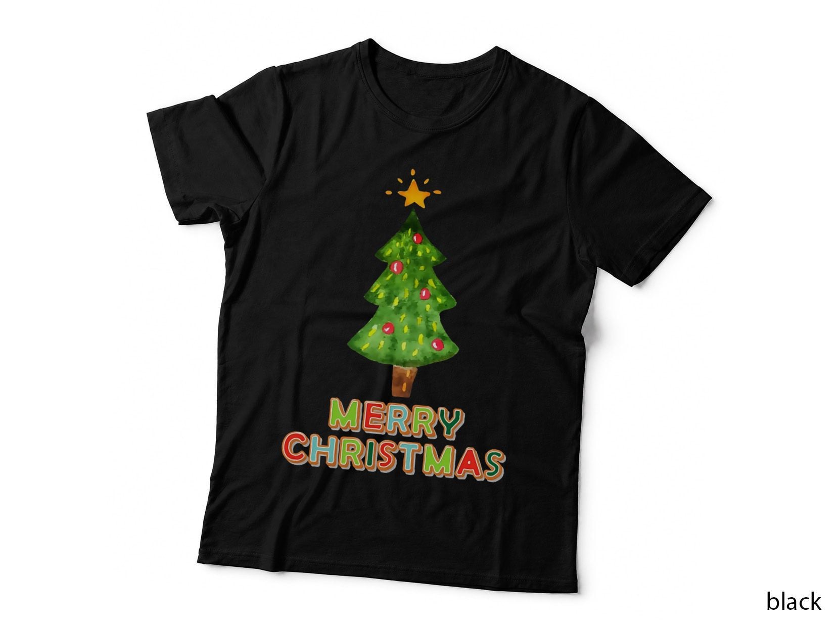 Painted Holiday Tree and Sugar Cookies Merry Christmas Crewneck Sweatshirt