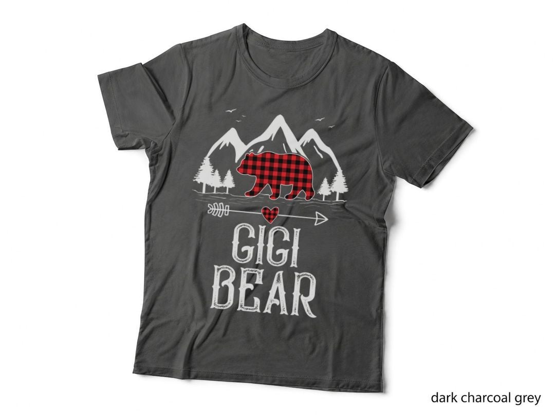 Red Plaid Gigi Bear Matching Family Pajama Christmas Pullover Hoodie T-Shirt