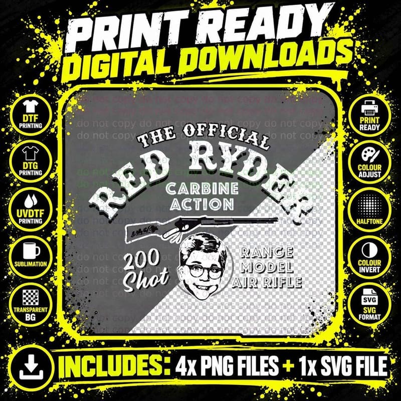 Red Ryder Official Carbine Action 200 Shot Range Model Png SVG Digital Bundle
