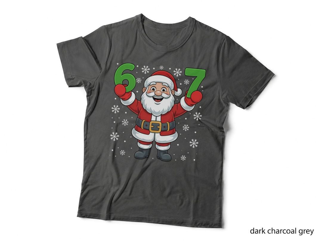 Retro 67 Meme Funny Christmas Santa Claus Six Seven Meme Gift T-Shirt