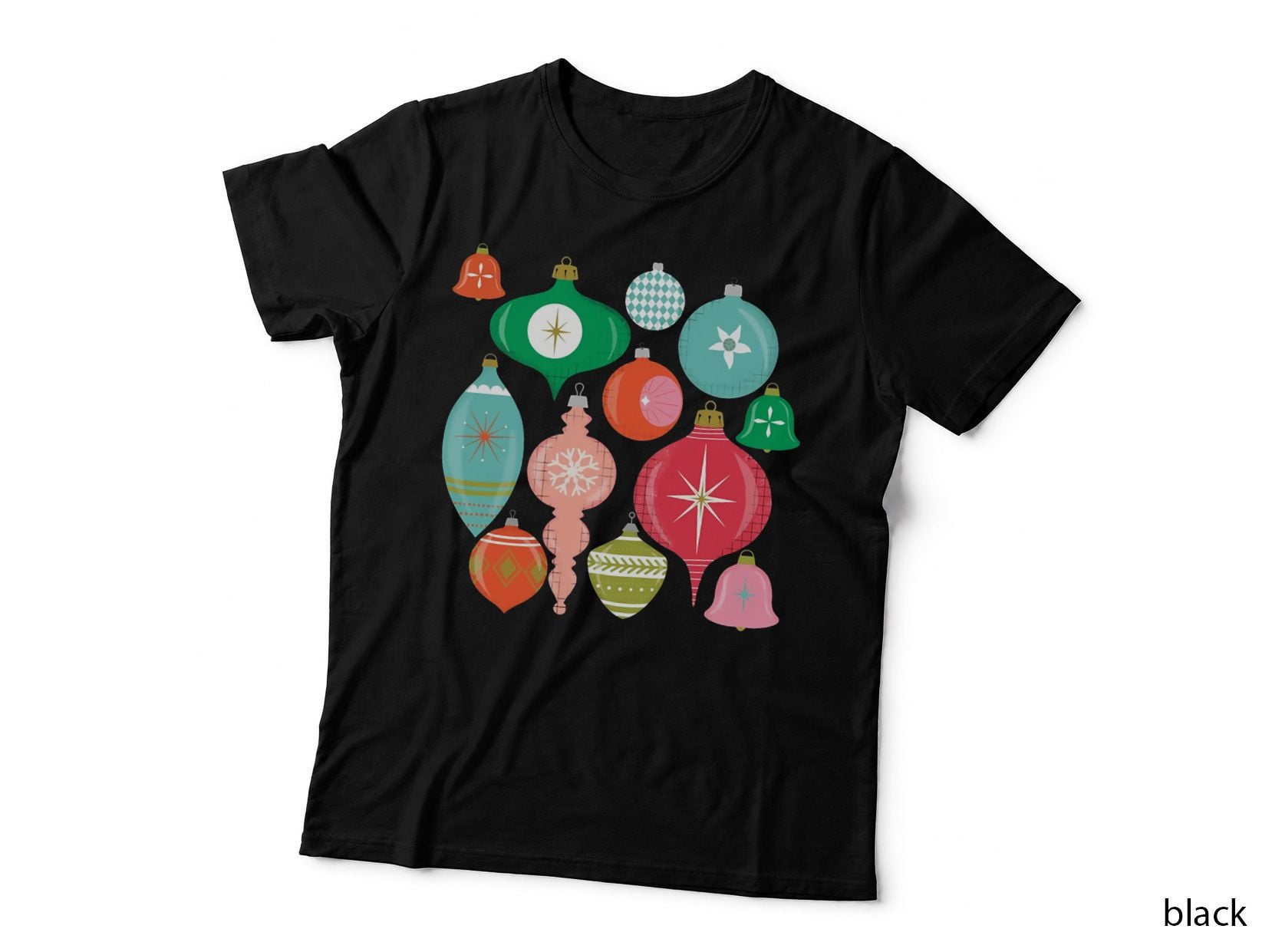Retro Christmas Ornaments Crewneck Sweatshirt, Festive Wear T-Shirt