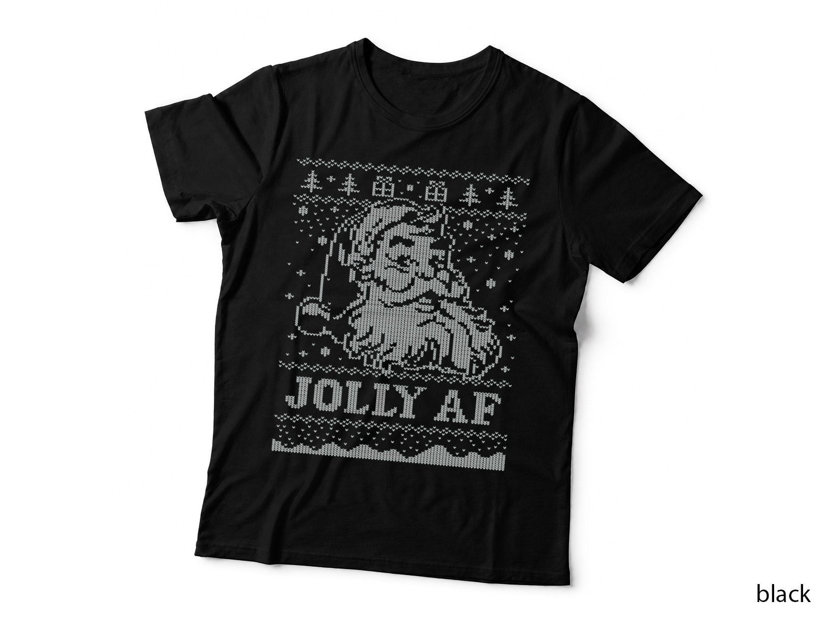Santa JOLLY AF Ugly Christmas Sweater Funny Santa T-Shirt Crewneck Sweatshirt