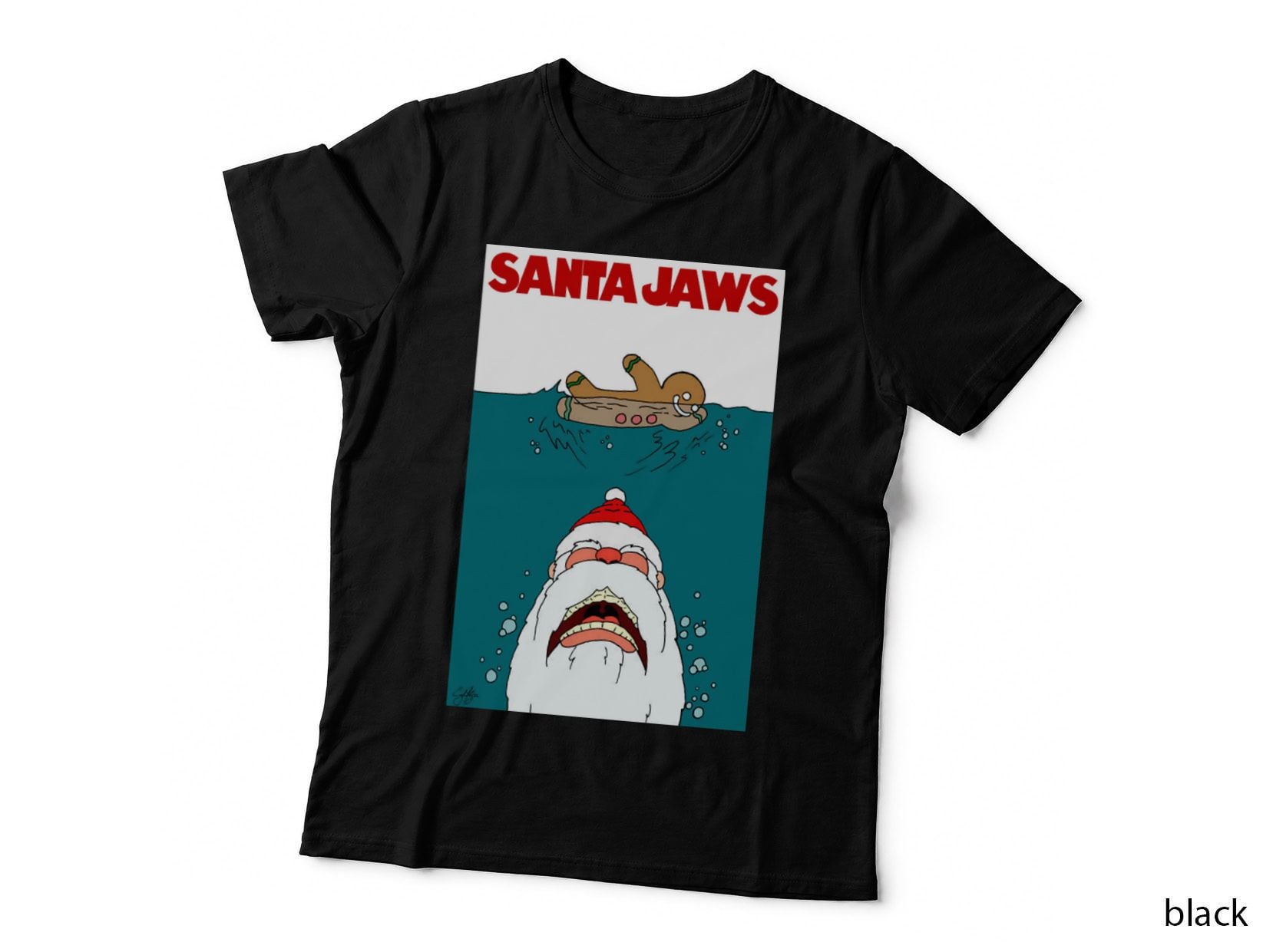 Santa Jaws Crewneck Sweatshirt, Xmas Present, Festive Wear T-Shirt