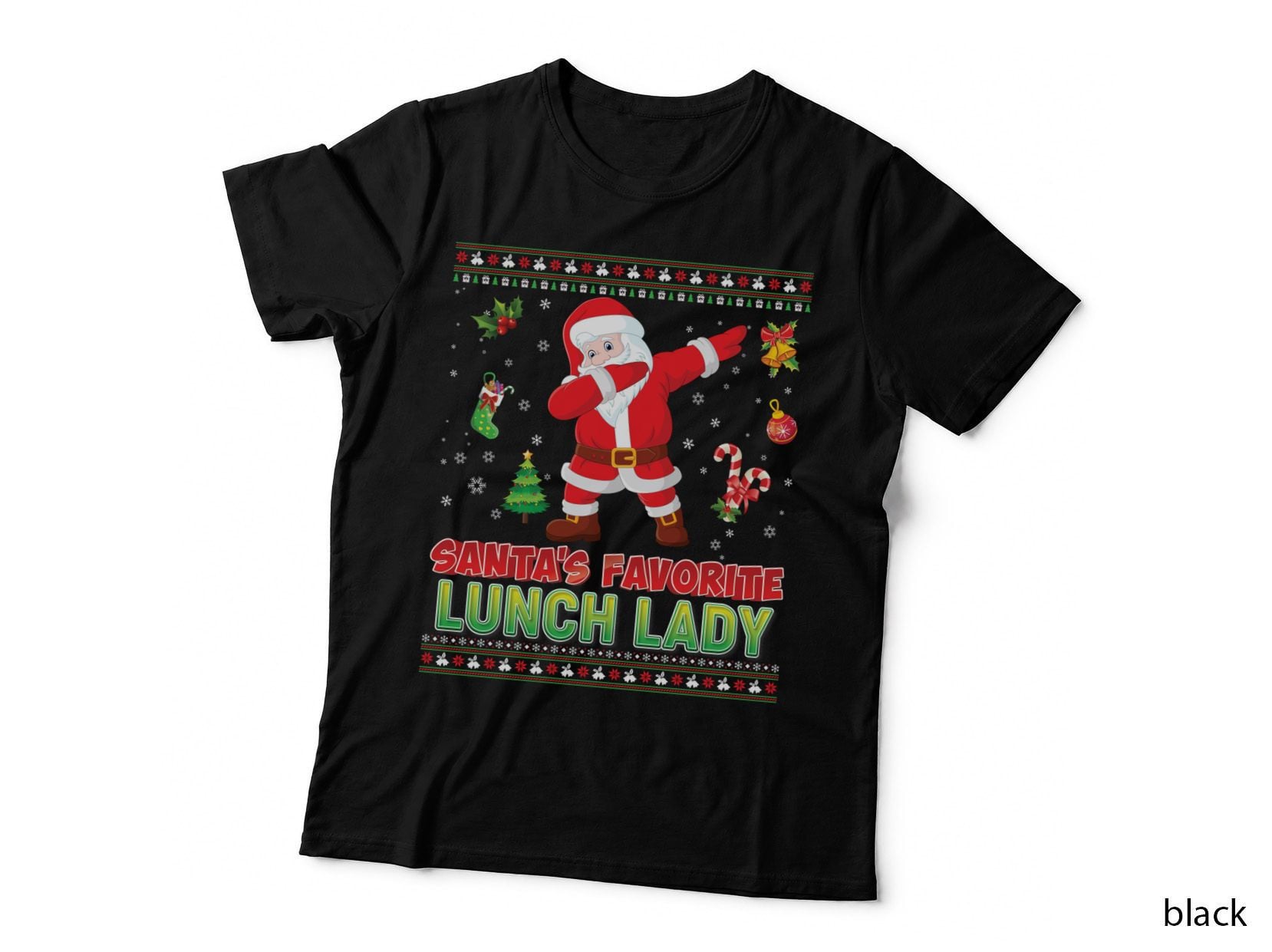 Santa's Favorite Lunch Lady Christmas Santa Claus Xmas Gift T-Shirt