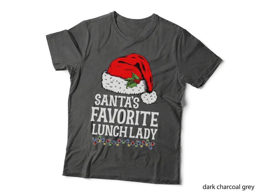 Santas Favorite Lunch Lady Christmas Santa Claus Tree Lights Gift T-Shirt
