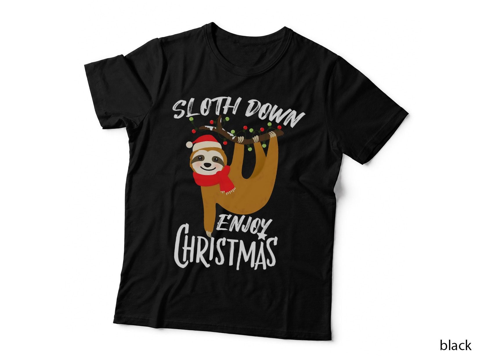 Sloth Down Enjoy Christmas Crewneck Sweatshirt, Xmas Present T-Shirt