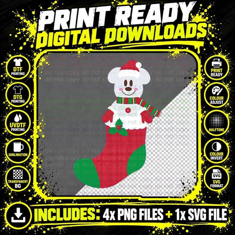 Snowman Mouse Crewneck Sweatshirt T-Shirt Png SVG Digital Bundle