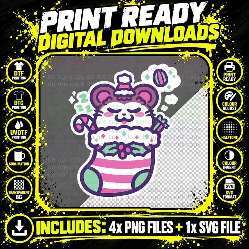 Stocking Stuffer Crewneck Sweatshirt T-Shirt Png SVG Digital Bundle
