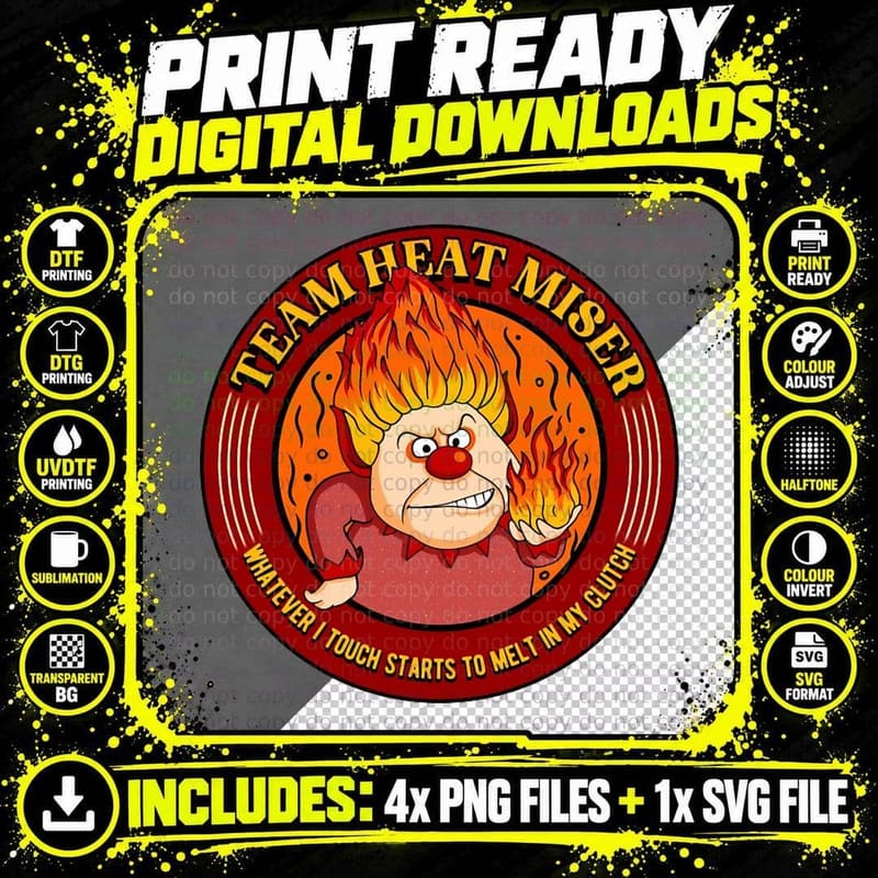 Team Heat Miser Crewneck Sweatshirt T-Shirt Png SVG Digital Bundle