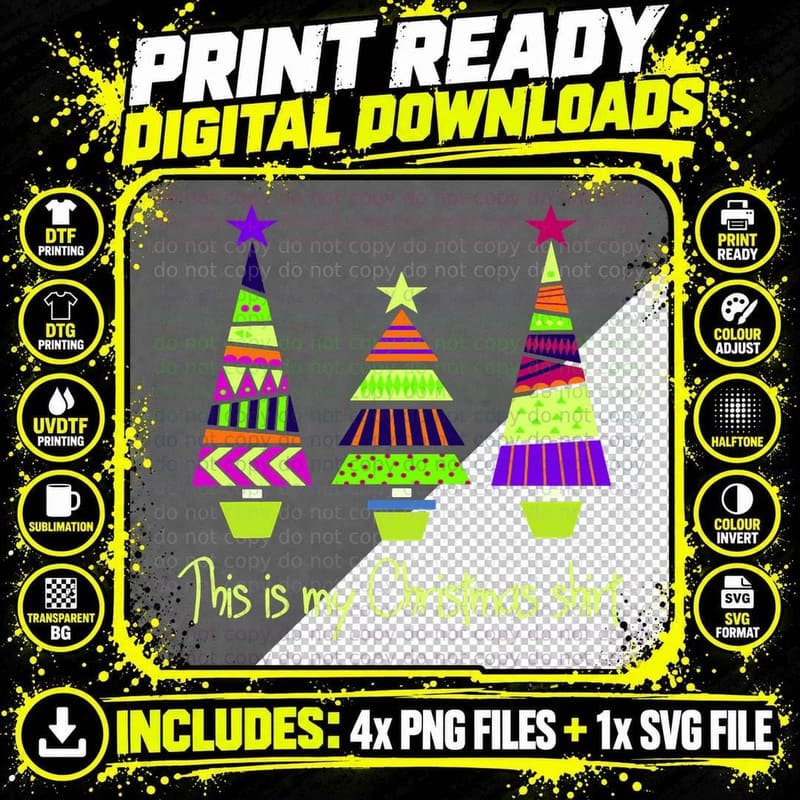 This Is My Christmas Shirt Crewneck Sweatshirt Png SVG Digital Bundle