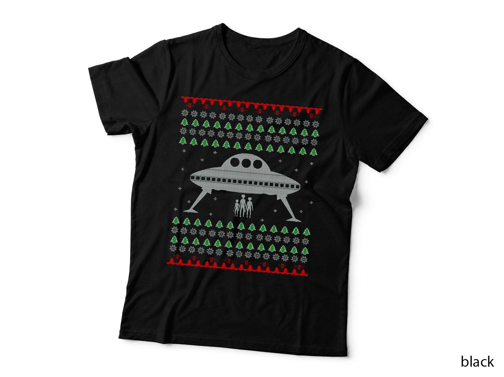 UFO Ugly Christmas Sweater Gift Crewneck Sweatshirt, Xmas Present T-Shirt