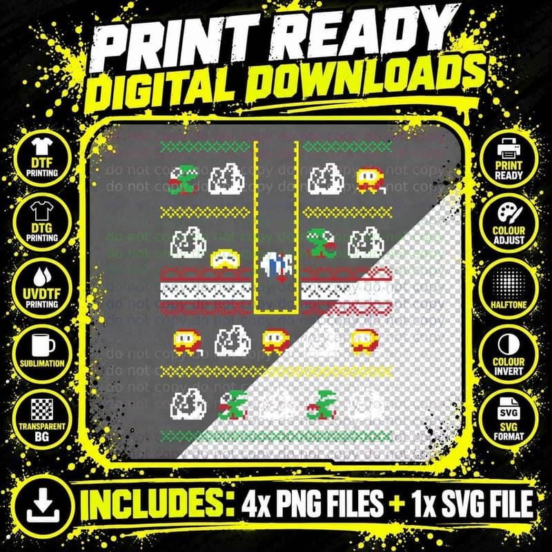Ugly Christmas Sweater I Dig Christmas T-Shirt Png SVG Digital Bundle