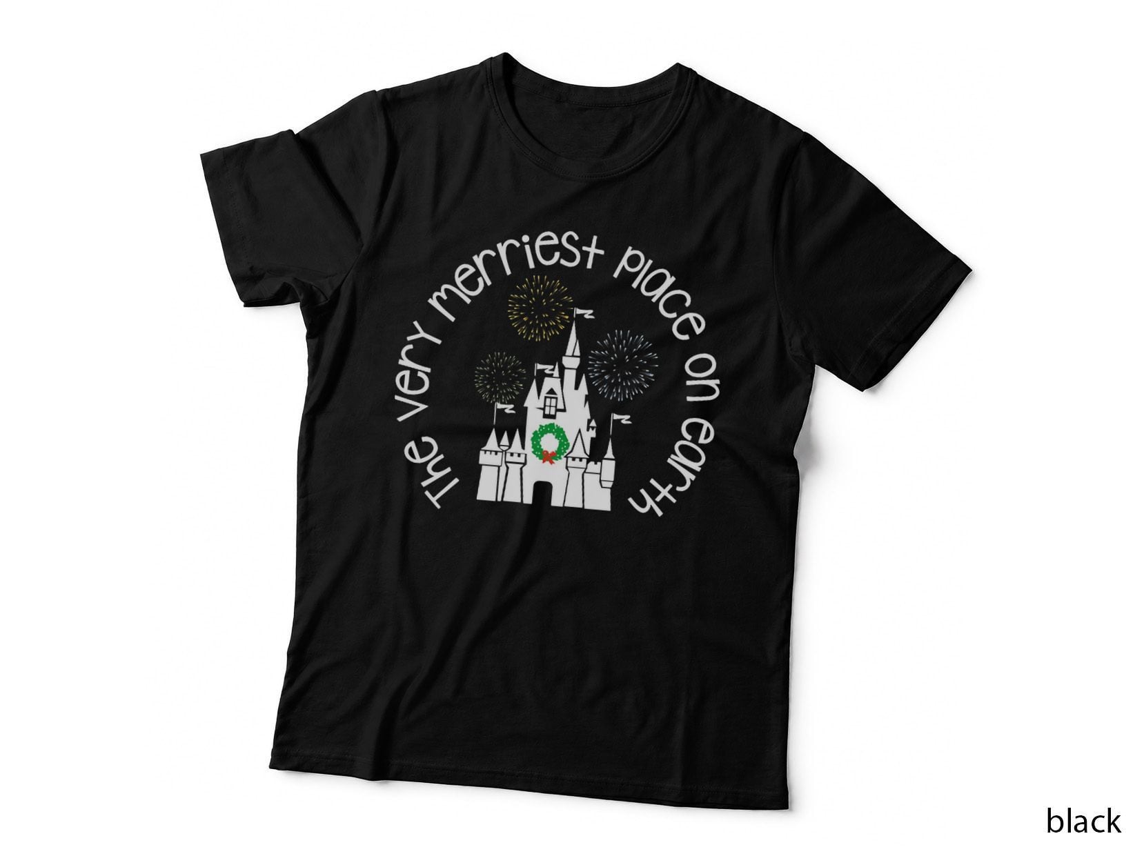 Very Merry Christmas Castle Crewneck Sweatshirt, Festive Wear T-Shirt
