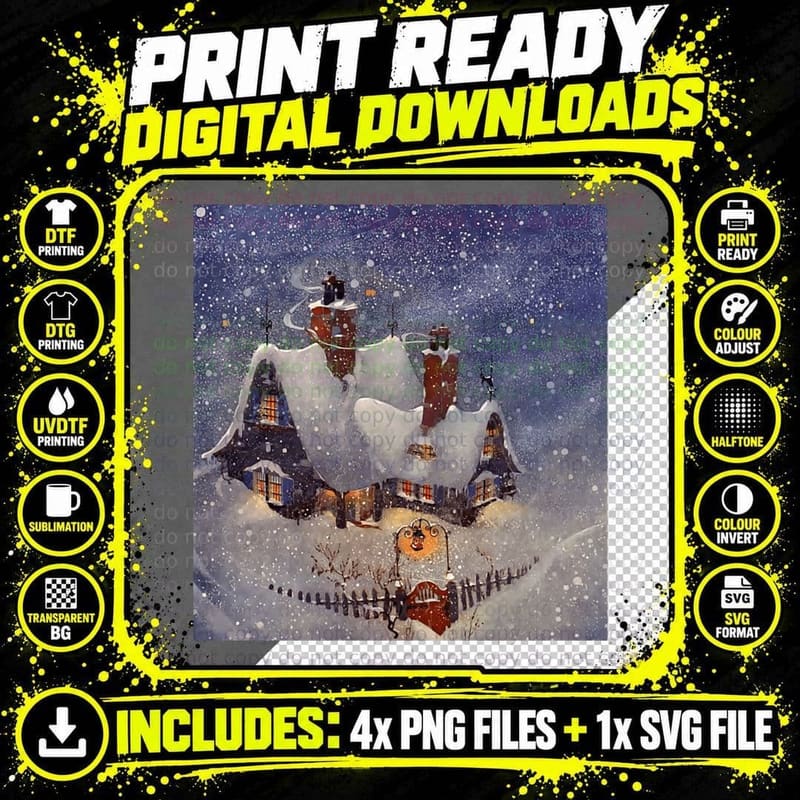 Vintage Christmas, North Pole Crewneck Sweatshirt Png SVG Digital Bundle
