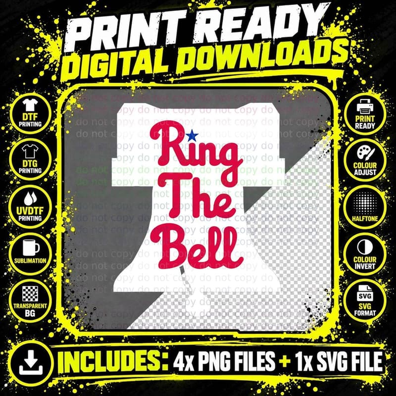 Vintage Philly Ring the Bell Philadelphia Baseball Png SVG Digital Bundle