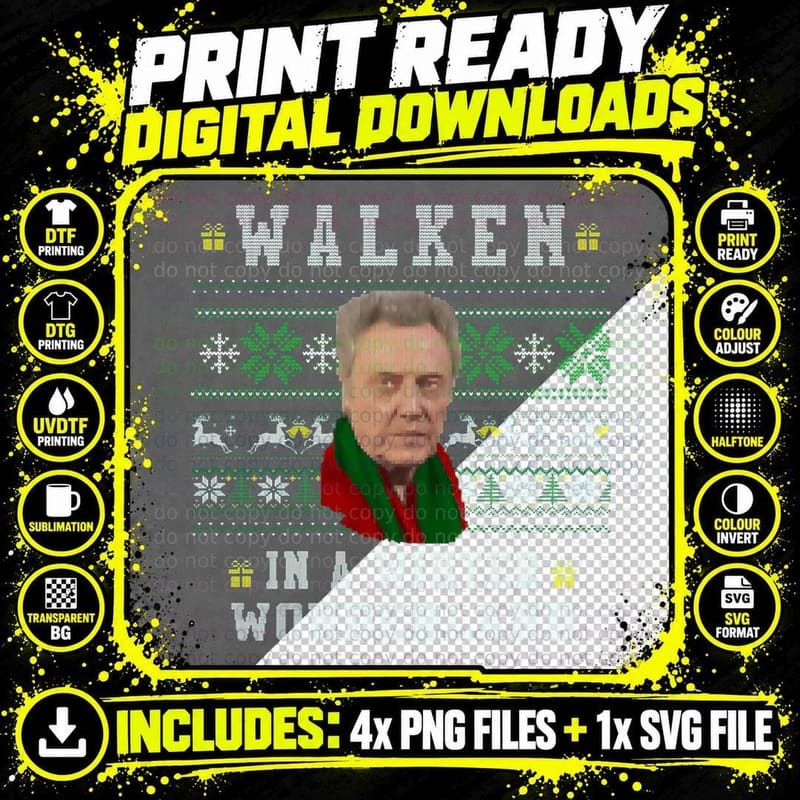 Walken in a Winter Wonderland Crewneck Sweatshirt T-Shirt Png SVG Digital Bundle