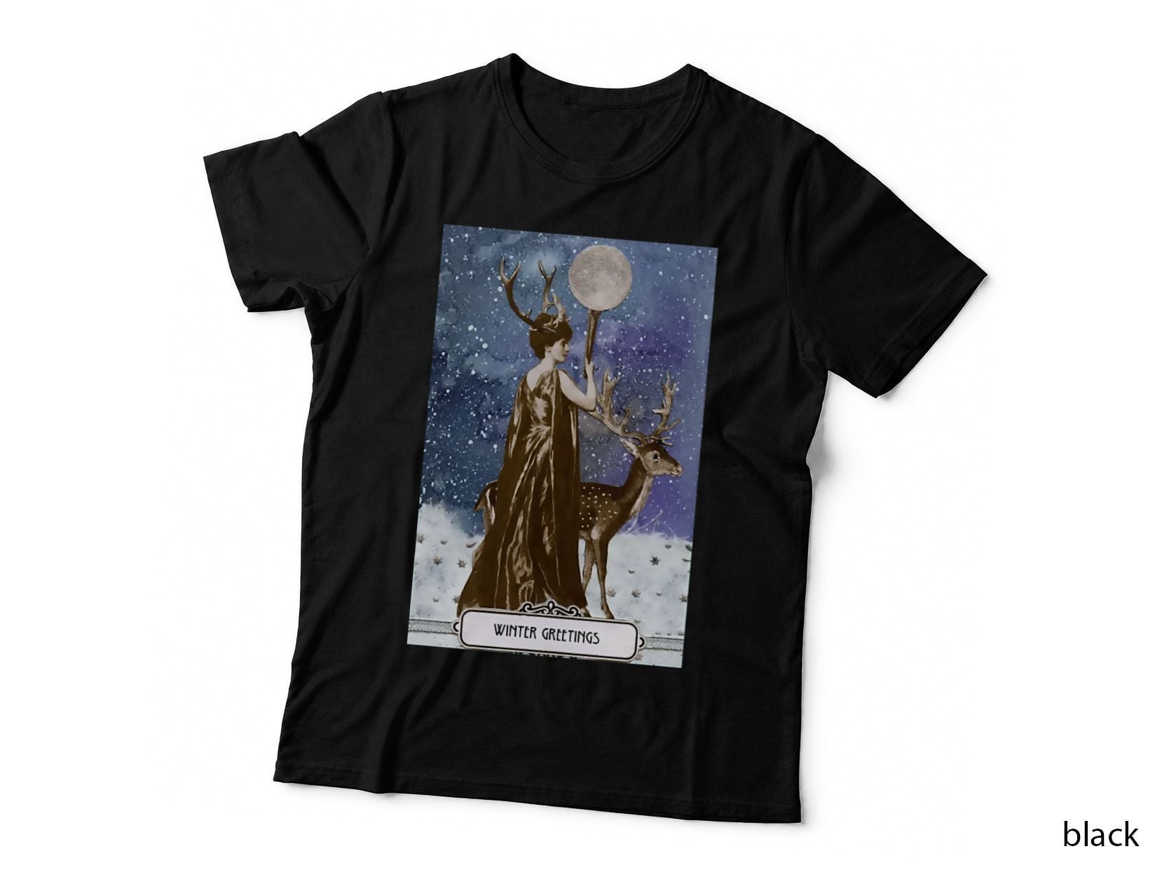 Winter Solstice Moon Goddess Crewneck Sweatshirt T-Shirt
