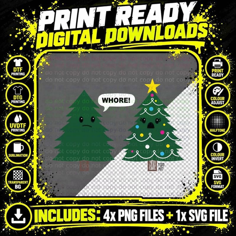 XMAS TREE WHORE Crewneck Sweatshirt, Holiday Gift Png SVG Digital Bundle