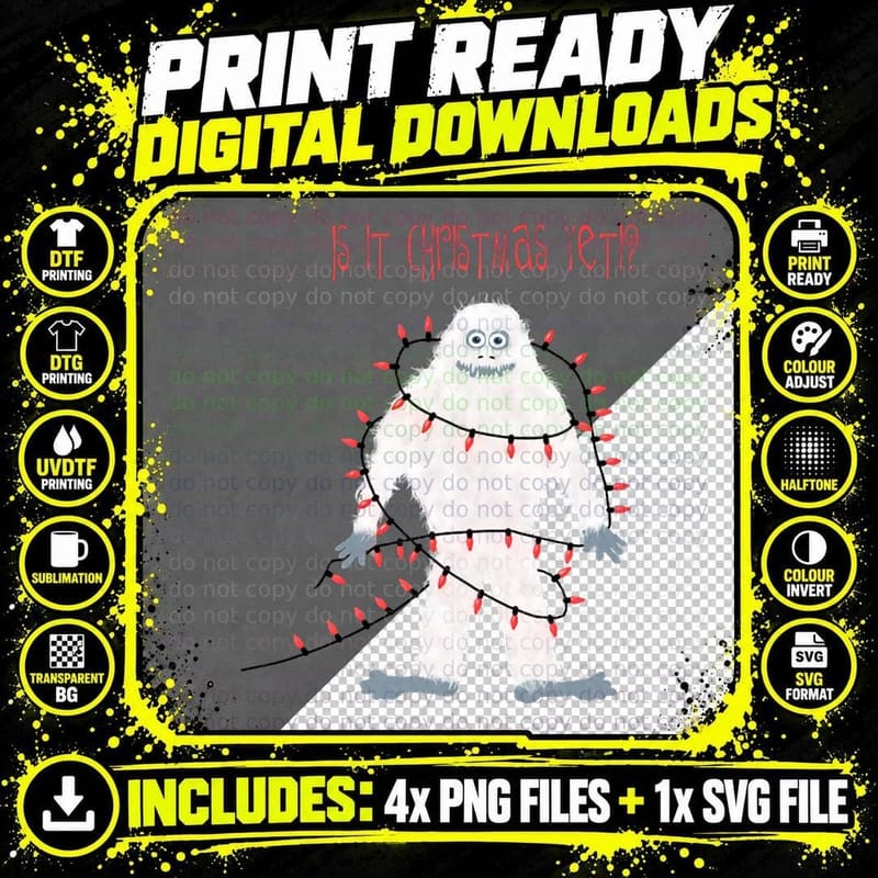 Yeti Christmas Pun Crewneck Sweatshirt, Holiday Gift Png SVG Digital Bundle