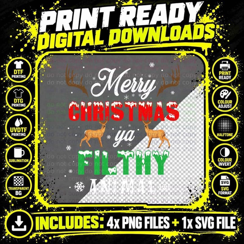 Funny Alone at Home Movies Merry Christmas You Filty Png SVG Digital Bundle