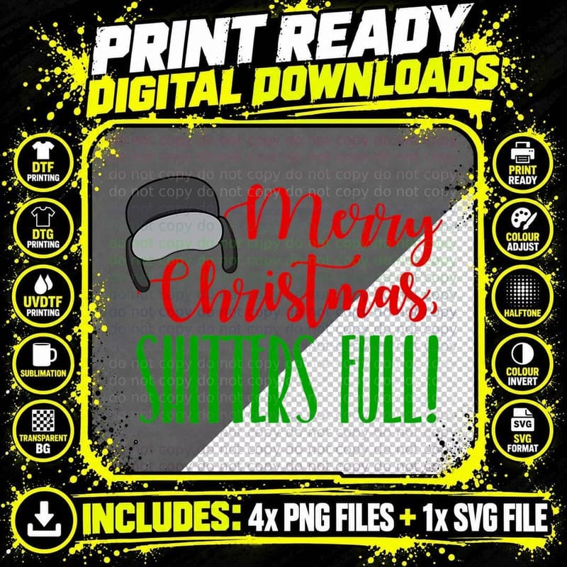 Merry Christmas Quote Shitters Full S Mens T-Shirt Png SVG Digital Bundle