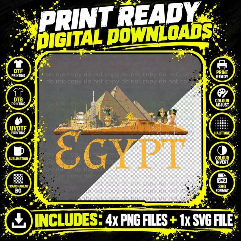 Africa Ancient Egyptian Pyramids Egypt T-Shirt Png SVG Digital Bundle