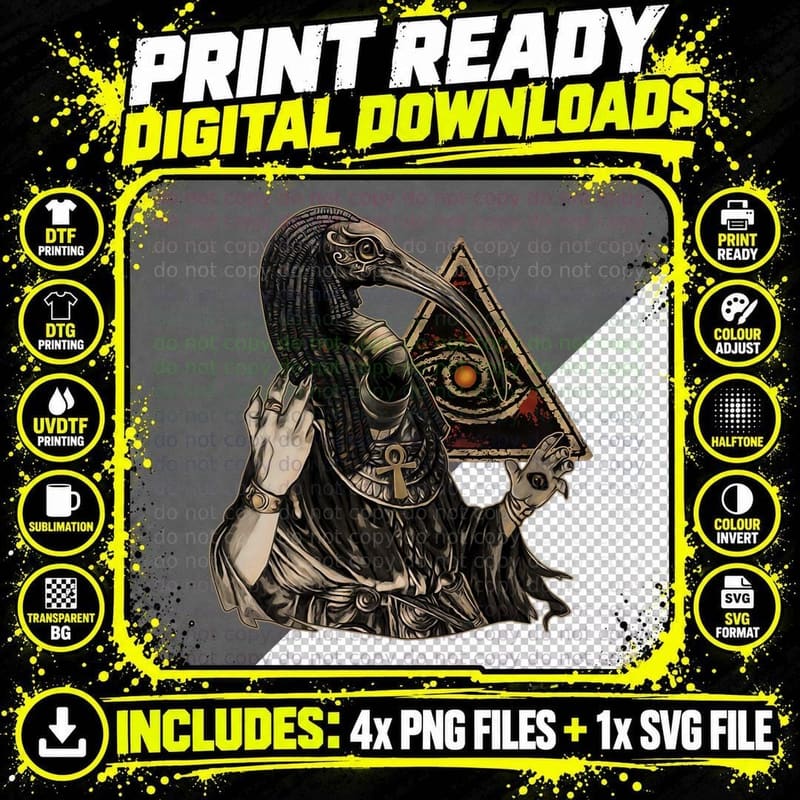 Ancient Egypt Ankh Egyptian God Thoth T-Shirt Png SVG Digital Bundle